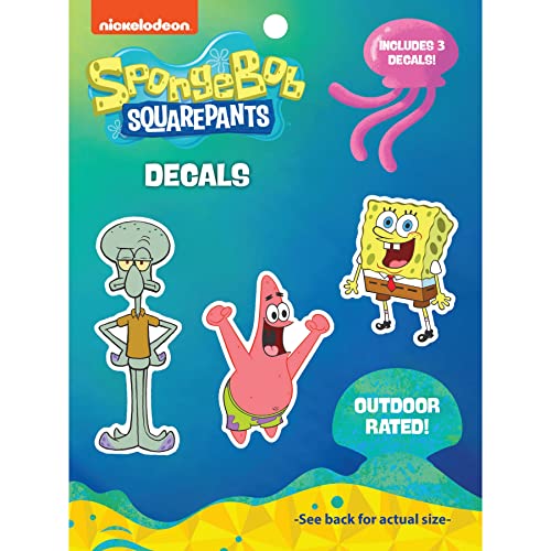Spongebob Squarepants Decals- Set of 3 Spongebob Squidward and Patrick Star Stickers for Kids and Adults - Vinyl Decals for Laptop Tumbler Water Bottle Vehicles