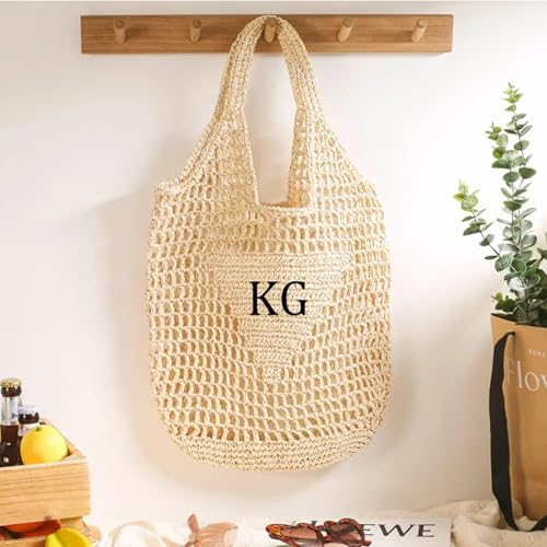 Personalized Straw Beach Bags for Women Custom Raffia Beach Bag Monogram Bridesmaid Gift Tote Bag Bachelorette Party Gift Bag4