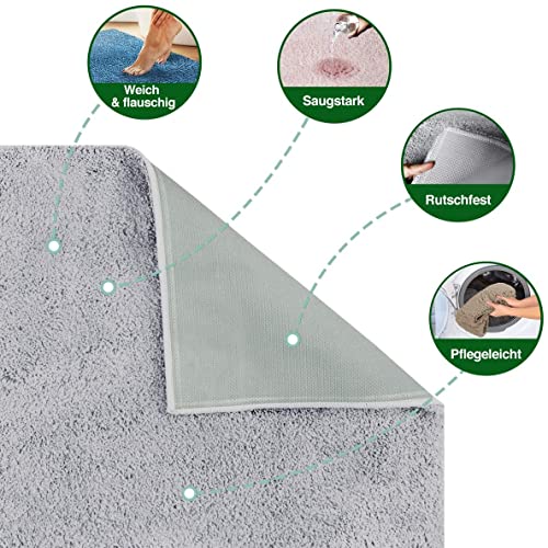 casa pura Badematte Hochflor Sky Soft | Weicher, Flauschiger Badezimmerteppich in Shaggy-Optik | Badvorleger rutschfest… – Bild 4