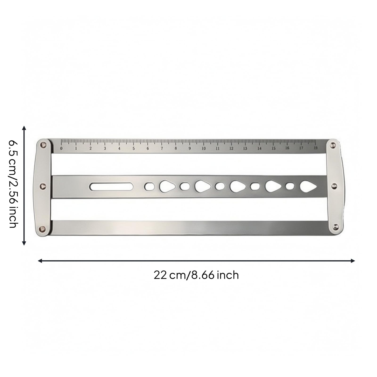 Regla Alineación Cinturones Compacto Plantilla Perforación Cinturón Acero Inoxidable Preciso, 0.25 15MM 18MM