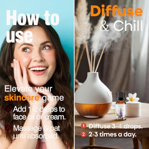 Image of Esslux Clary Sage Essential Oil for Diffuser | 100% Natural Clary Sage Oil for Skin and Hair | Perfect for Aromatherapy, Soap Making, and DIY Projects, 60 ML