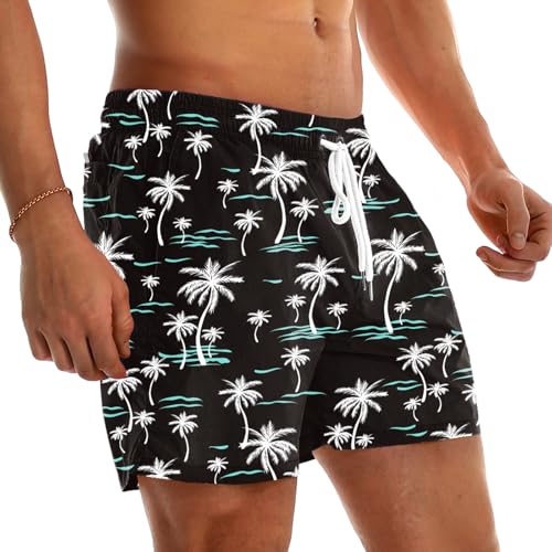Mens Swim Trunks with Mesh Liner Quick Dry Beach Shorts with Pockets3