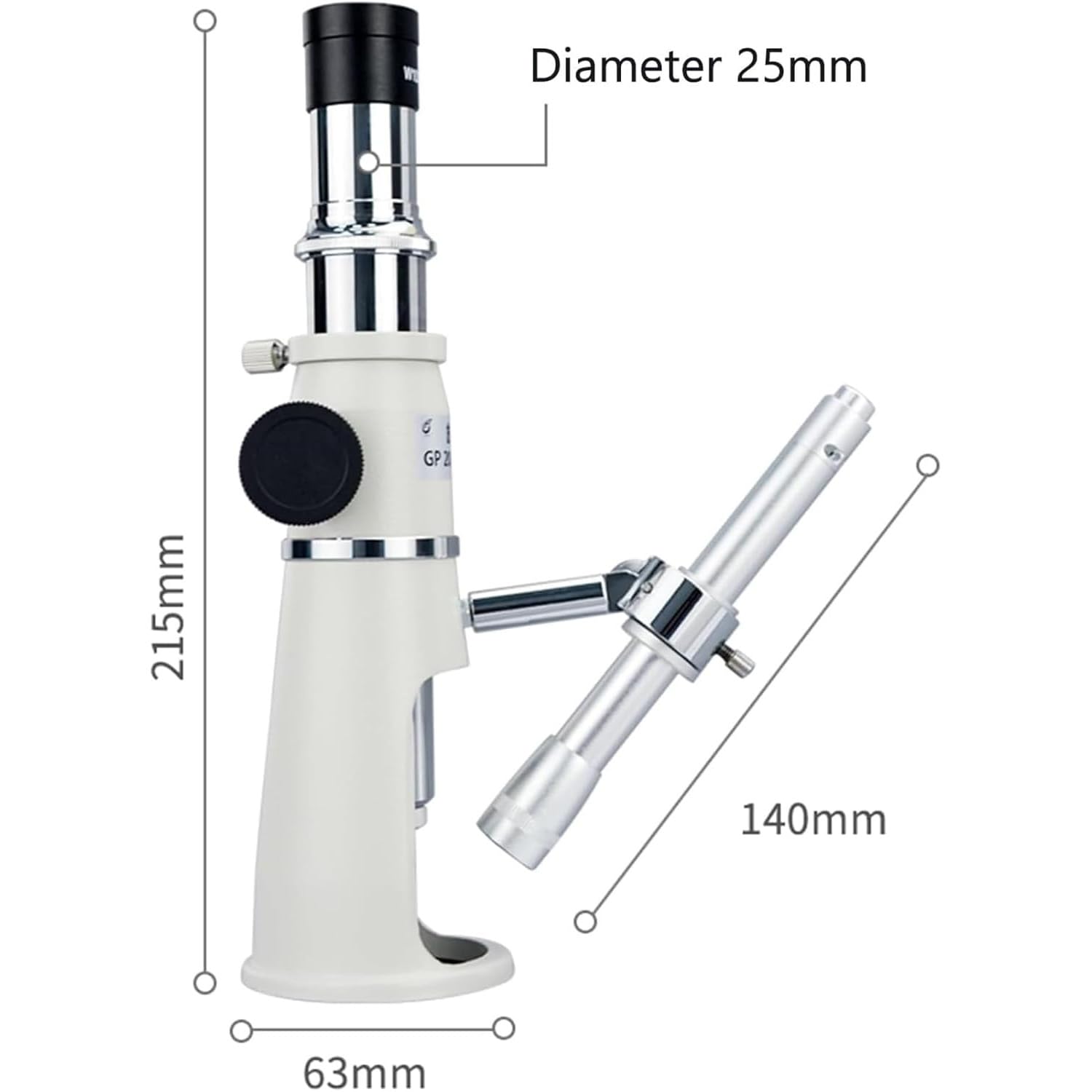 Microscopio di misurazione portatile con supporto, lente d'ingrandimento digitale portatile con scala e lampada, ingrandimento 20x/40x/100x e foglio con lente alta, misurazione rapida, per ispezioni