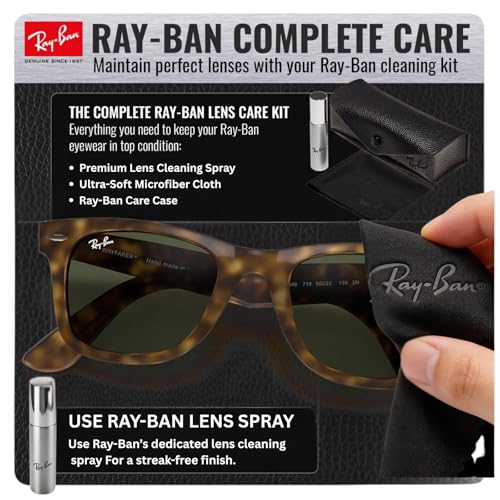 Image of Ray-Ban RB4340 WAYFARER EASE Square Shaped Sunglasses for Men & Women with Official RAYBAN Eyewear Kit