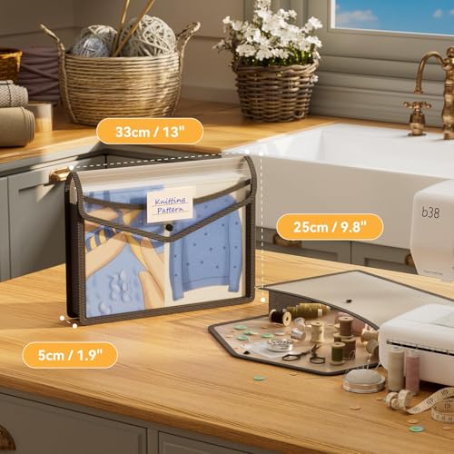 Image of ABC life A4 Plastic Wallets, 6 Pcs Popper Wallet Plastic File Folder Poly Envelope Expanding File Wallet Document Folder with Snap Closure, Premium Pockets Files Envelope for School Office Home