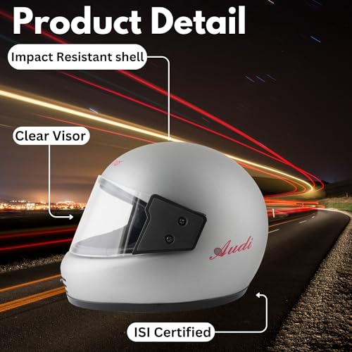 Image of Sage Square Audi Full Face Clear Visor Helmet | ISI Certified | High Standard Safety | Extra Comfort & Stylish