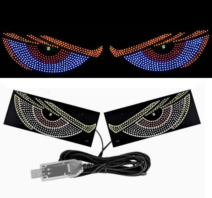 Image of AutoBizarre Devil Eyes LED lights For Car Windshield Led Panel With USB For Car Rear Window Universal for All Cars, Vans, Trucks, etc (Blue)