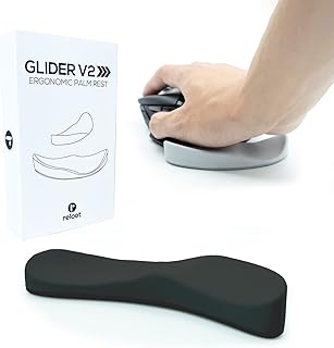 Reloot Glider v2 - Ergonomic Gliding Palm Rest, Smooth Glide, Soft Cooling Material, Sliding Wrist Pad That Moves with Your Mouse, Physician Designed for Carpal Tunnel Syndrome, Lightweight Wrist Rest