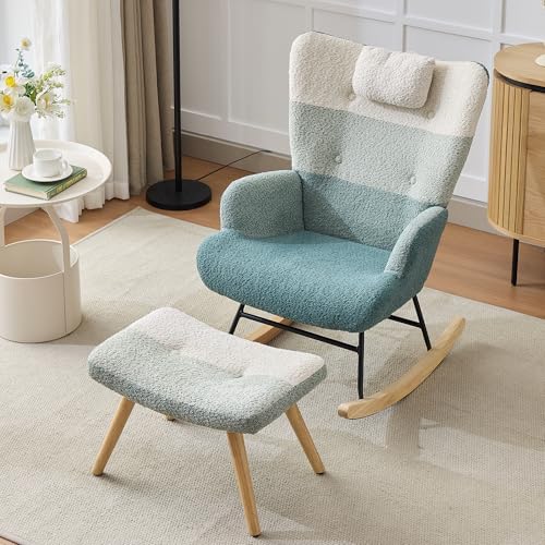 Lexiou Sillón mecedora Boucle con diseño