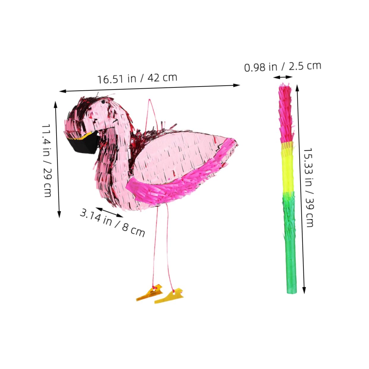 Cabilock 1 Set Flamingo with Blindfold and Stick Vibrant Tropical Birthday Party Decoration for Showers and Fun Games for Family Gatherings