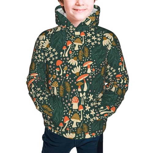 Mushroom and Flower Kid Hoodies Boys Sweatshirts Girls Pullover with Pocket3