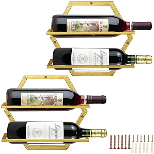 Metal Wall Mount Wine Rack Wine Bottle Shelf With ... - Grandado