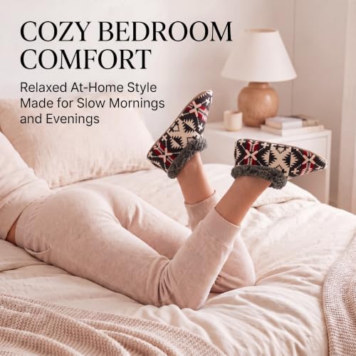 Image of Cozylook Fuzzy Slippers for Women Indoor Soft Sole Slipper Socks | Warm plush feel, non slip grippers, easy step-in, flexible bottom, bedroom and home wear