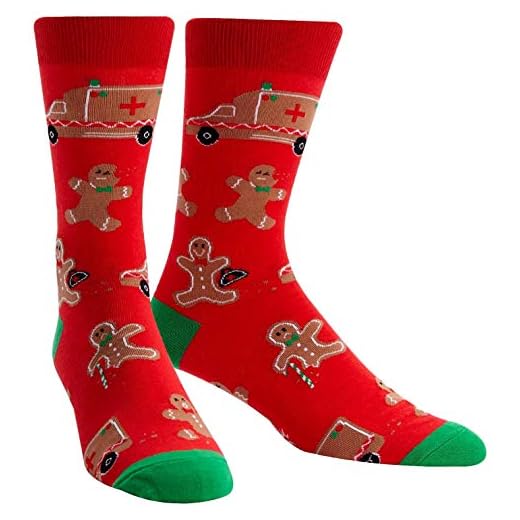 Sock It To Me Mens Break a Leg Gingerbread Man Holiday Socks