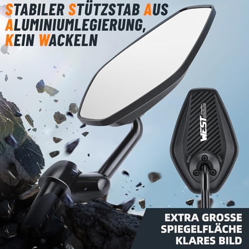 Miroir de vélo carbone orientable et antichoc pour cyclotourisme