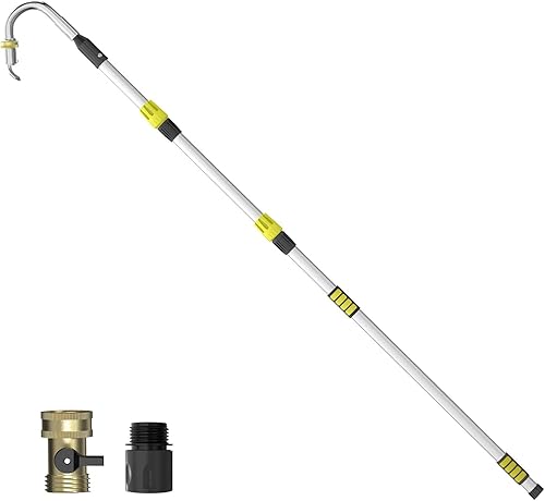 24FT Reach Gutter Cleaning Tools from Ground, Telescopic Rain Gutter