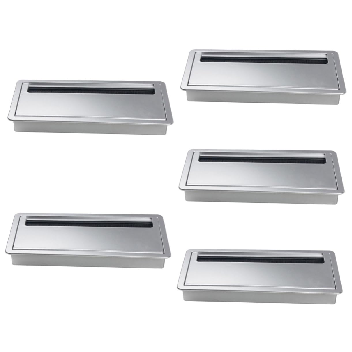 Couvercle de boîte à câbles aluminium (x5) pour bureau