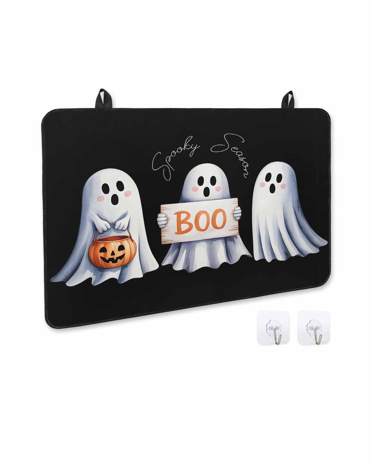 Witch Silhouette Stove Top Cover – Halloween Kitchen Decor, Rubber Stove Protector For Electric Stoves, 28x20 Inch