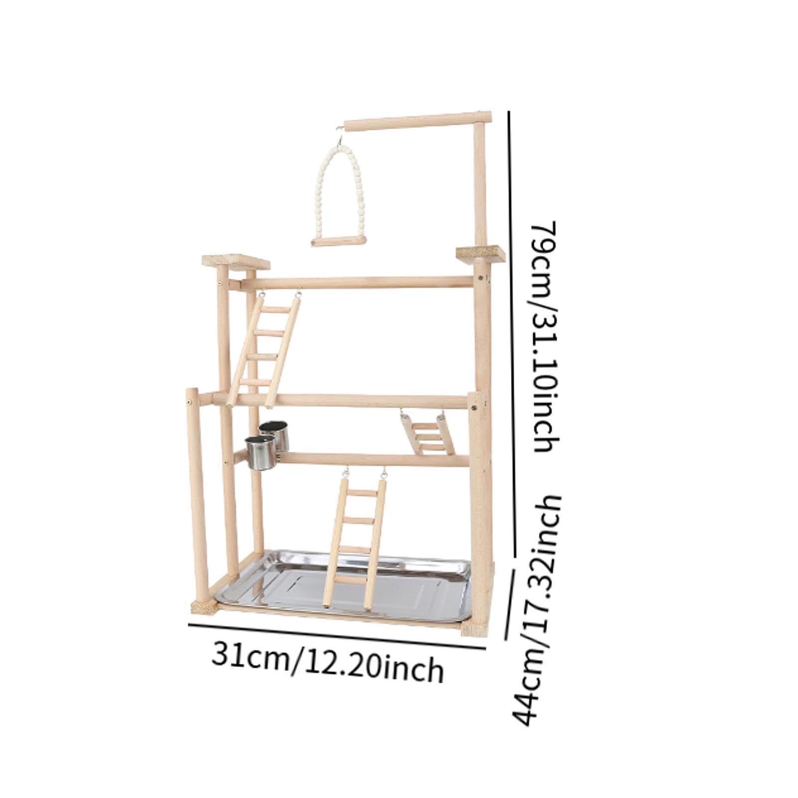 Ailan Jaula de para Madera para pájaros, Accesorios para Juegos, estación de Actividades Que promueve el Equilibrio y la coordinación en Aves, Percha de