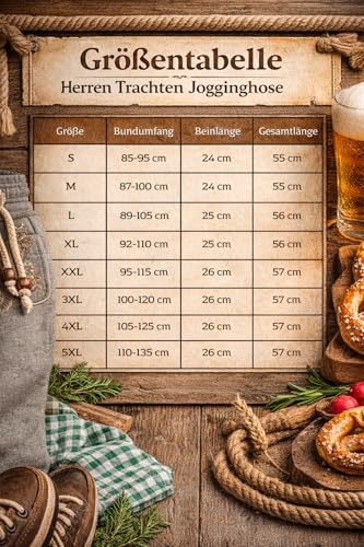 PAULGOS Herren Trachten Jogginghose, Optik Trachten Lederhose, Kurz in 3 Farben Gr.S-3XL JOK4 (3XL, Dunkelgrau)