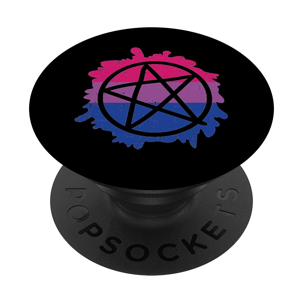 Pentagram Satanic Goth LGBTQ Bisexual Flag Gay Pride Ally Bi PopSockets PopGrip: Swappable Grip for Phones & Tablets