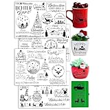 Rub On Sticker, Rub On Transfer Weihnachten, Sprüche Aufkleber für Gästebuch Hochzeit, Transferfolie mit Naturmotiven, Kreative Bastel- und Weihnachtsdekoration (Weihnachten I)