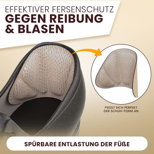 FERSENFREUND© Premium Fersenpolster Schuheinlagen - DAS ORIGINAL - Fersenschutz Fersenkissen Gel Antirutsch Einlagen für zu große Schuhe & Stiefel Schuhfüller Heel Protector Pads gegen Blasen 6er-Set
