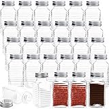 WUWEOT 30 Pack Salt and Pepper Shakers, 3.3oz Glass Shakers Spice Jar with Metal Lids for Salt, Pepper...
