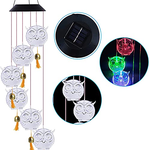 Napacoh Solar Lights Wind Chime, Lampada Gufo