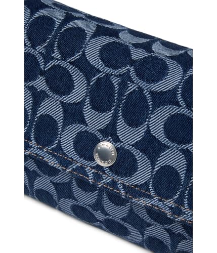 Coach Brook Flap Chain Bag in Signature Denim, LH/Deep Blue Multi4