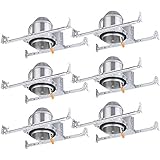 TORCHSTAR 4 Inch New Construction LED Recessed Housing, IC-rated Air Tight Ceiling Downlight Can with Junction Box, TP24 Quick Connecter, ETL-listed, Aluminum, Pack of 6