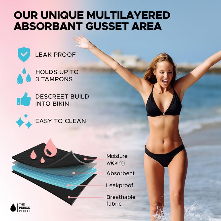 Waterproof Black Bikini Bottoms for Teens & Women - Period Swim Bottoms for Teens - Period Underwear for Everyday Use4