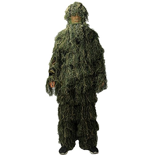 LOOGU Ghillie Suit, Camo Suit Woodland and Forest Design Military Leaf Hunting
