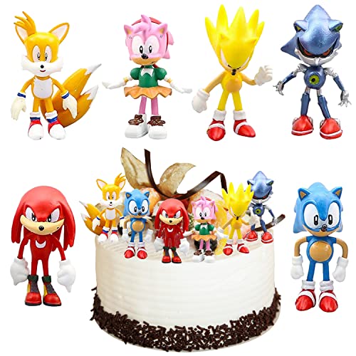 Decorazioni torta sonic per bambini, 6 Pezzi Decorazione torta...