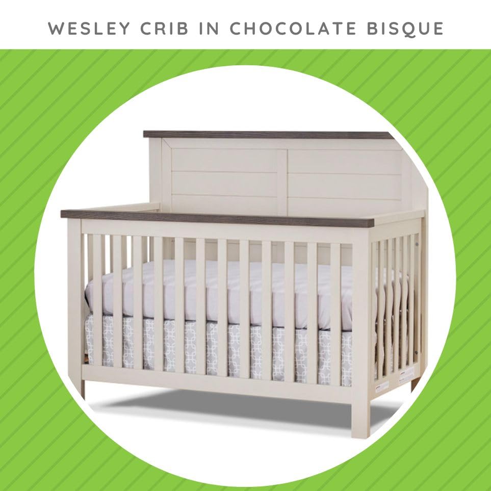 Image of Toddler Bed Safety Guard Rail for Sorelle Convertible Cribs - Solid Wood Rail for Convertible Crib to Toddler Bed Conversion - Safety Bed Rail for Children (Model 136, Chocolate Bisque)
