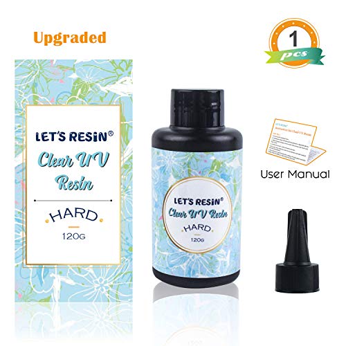 Upgraded UV Resin LET'S RESIN Clear UV Resin,120g Hard Type Transparent UV Curing