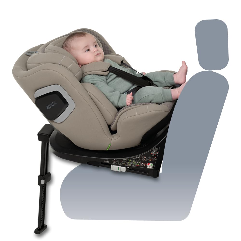 Foppapedretti Iturn PRO i-Size seggiolino auto girevole 360° per bambini da 40 a 150 cm di altezza, Black