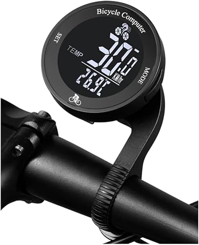 Lurowo Compteur de Vélo sans Fil, LCD Rétro-éclairage IPX67 Étanche Compteur de Vitesse with 24 Fonctions, Grand écran Odomètre de vélo (B)