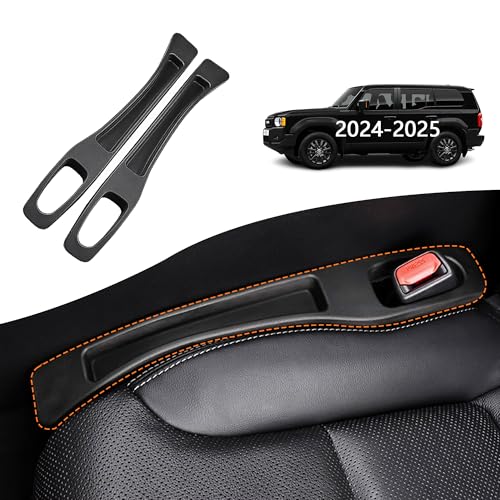 Nakonic 2 Pack Car Seat Gap Filler Organizer Compatible with Toyota Land Cruiser 2024 2025 Accessories,Car Gap Seat Filler Prevents Things Dropping,Seat Gap Filler with Phone Holder(Black)