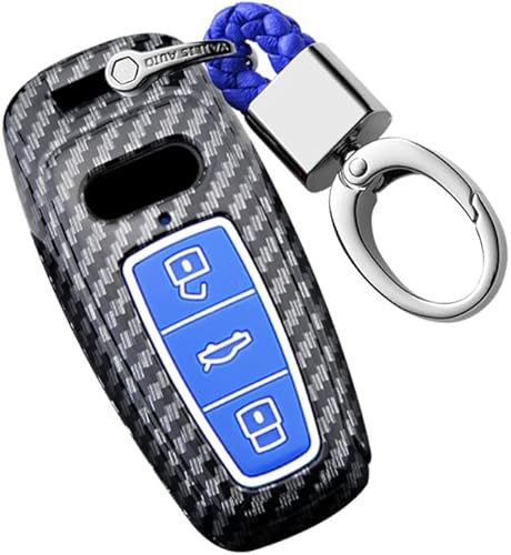 Miniatura 8 de ontto Funda inteligente para llavero con textura de carbono para Audi A6L A6 A7 A8 Q7 Q8 E-Tron Accesorios 2018 en adelante
