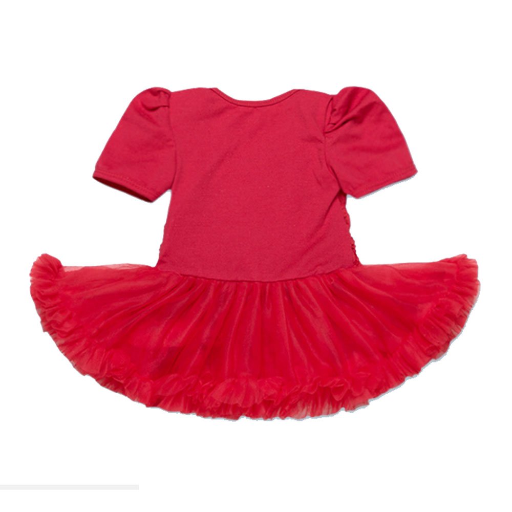 Ding-dong Baby Girl Summer Flower Ruffles Tutu Dress Romper+Headband Sets Outfit(Wine Red,0-3M)