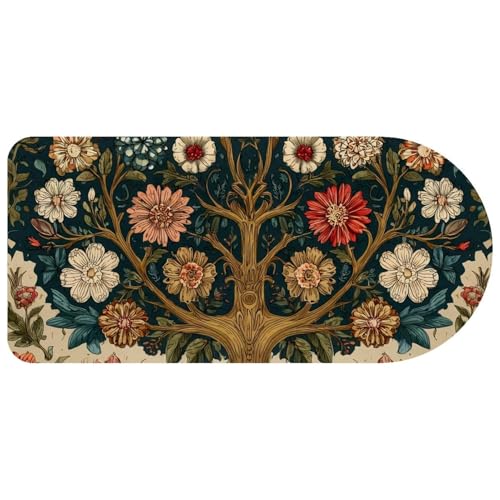 Tapis de souris vintage arbre de vie, un cadeau de bureau idéal en caoutchouc 73x35cm