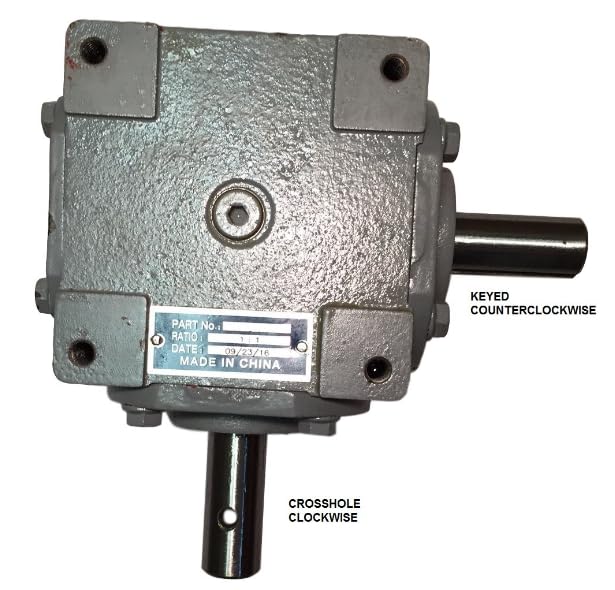 SpinCo Bearing 40 HP Right Angle Bevel Gearbox with 2 Keyed Shafts