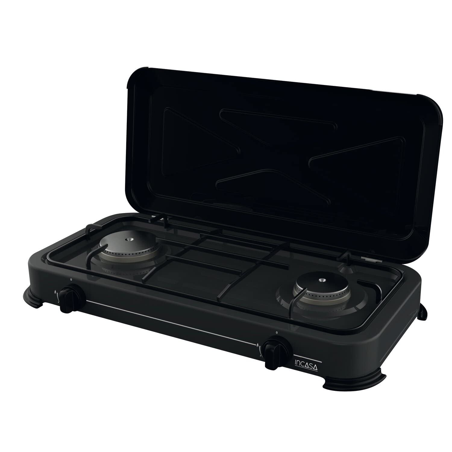 Réchaud a gaz - INCASA - 016465 - 2 feux - Puissance 3,​4 kW - Dimensions 63x27,​5x10 cm