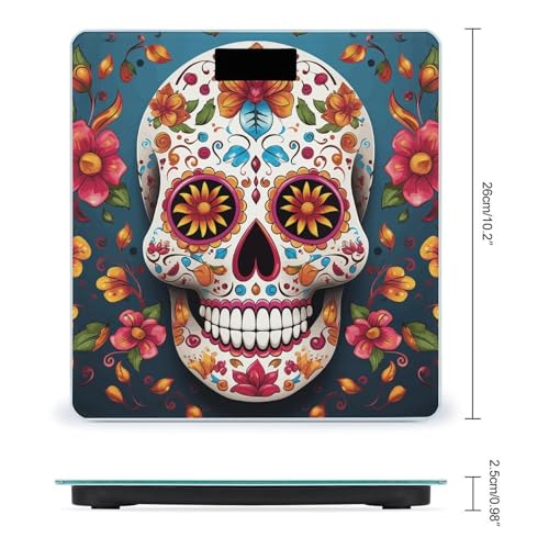 Báscula Digital de Baño con Diseño Calavera Colorida miniatura 2