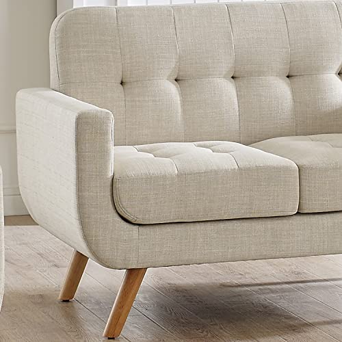 Rosevera Elena Contemporary Accent Armchair With Linen Upholstery Living Room Furniture, 2Seat, Natural #TOP5