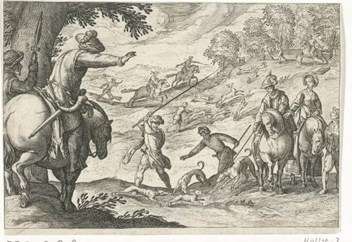 Póster de Lienzo Paesaggio con caccia alla lepre cuadro grande de Egbert Jansz decorativo