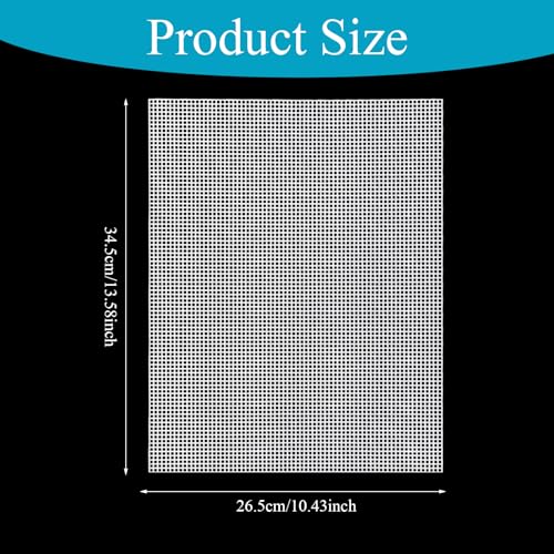 Image of 20 Pack Plastic Mesh Canvas Sheets 7 Count 10.4 x 13.5in White Clear Plastic Mesh Sheet for Embroidery Acrylic Yarn Crafting Knit and Crochet Projects