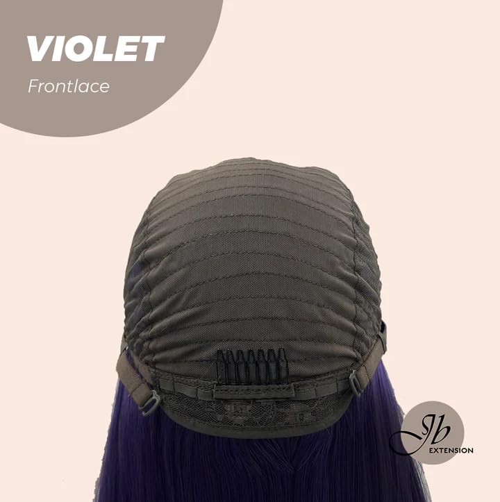 Miniatura 5 de Lace Front Wig VIOLET Straight Long Dark Purple Wigs for Women Natural Synthetic Wigs for Daily Use (pelucas de cabello natural)