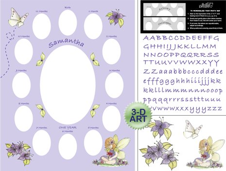 Baby Lavender Fairy Photo Mat 11 X 14